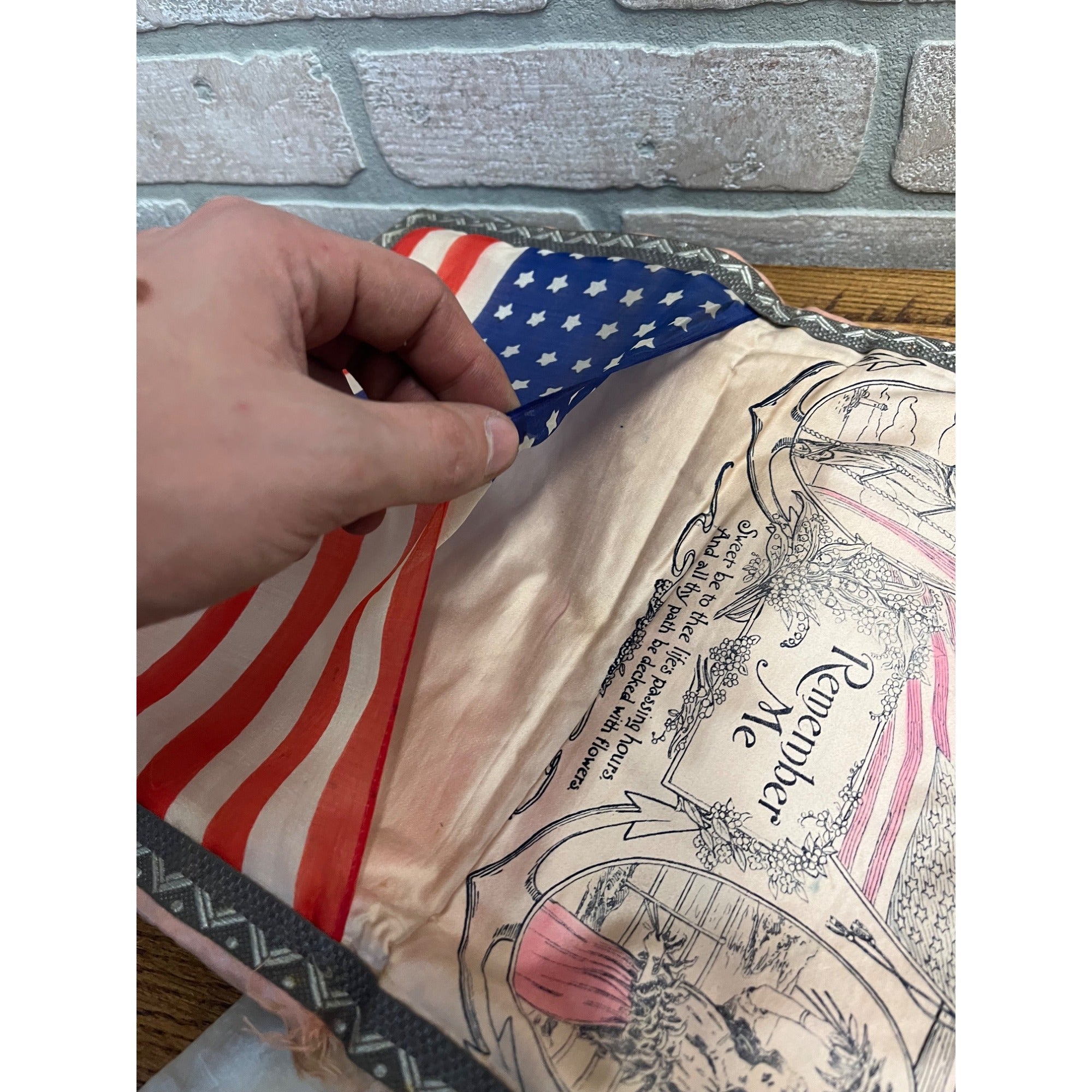 Vintage WW1 Sweetheart Remember Me Pillow Case Letter Pouch w/ Hankerchiefs