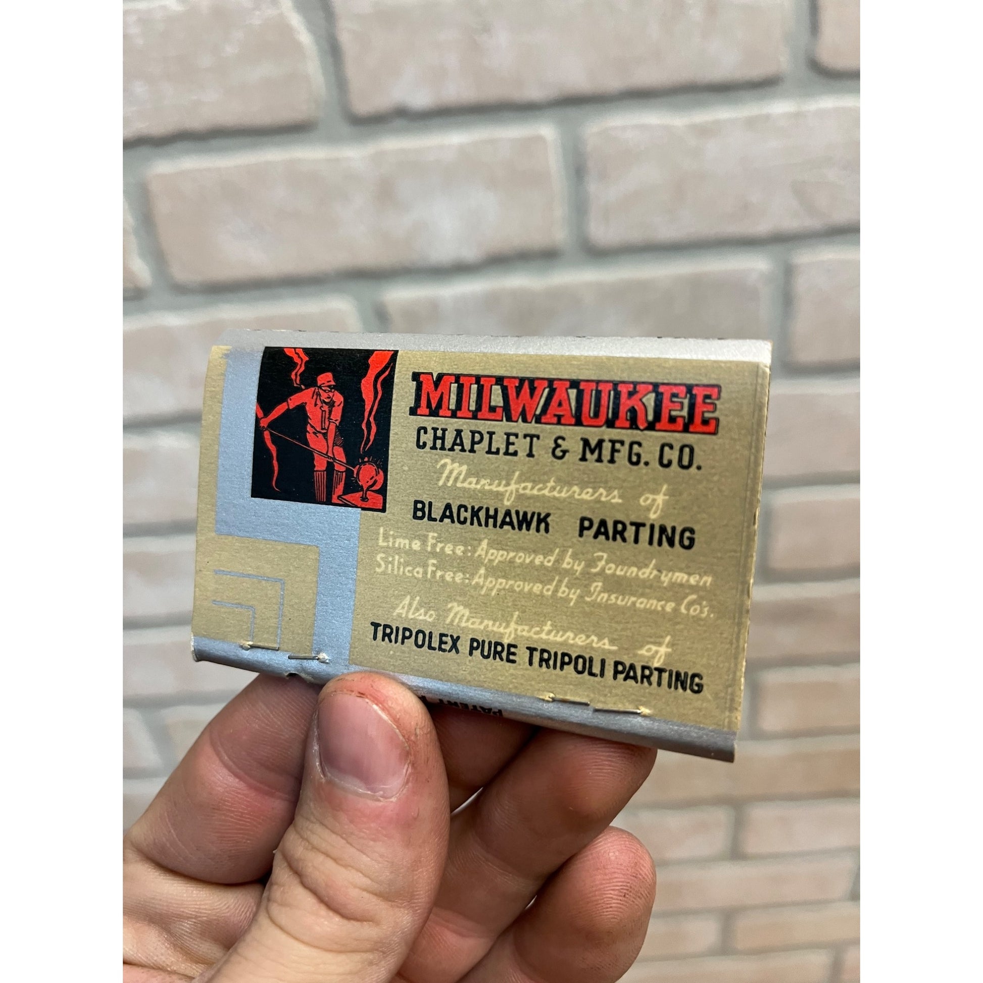 Vintage Milwaukee Chaplet & Mfg Co.  Matchbook Full Unused Wisconsin Blackhawk