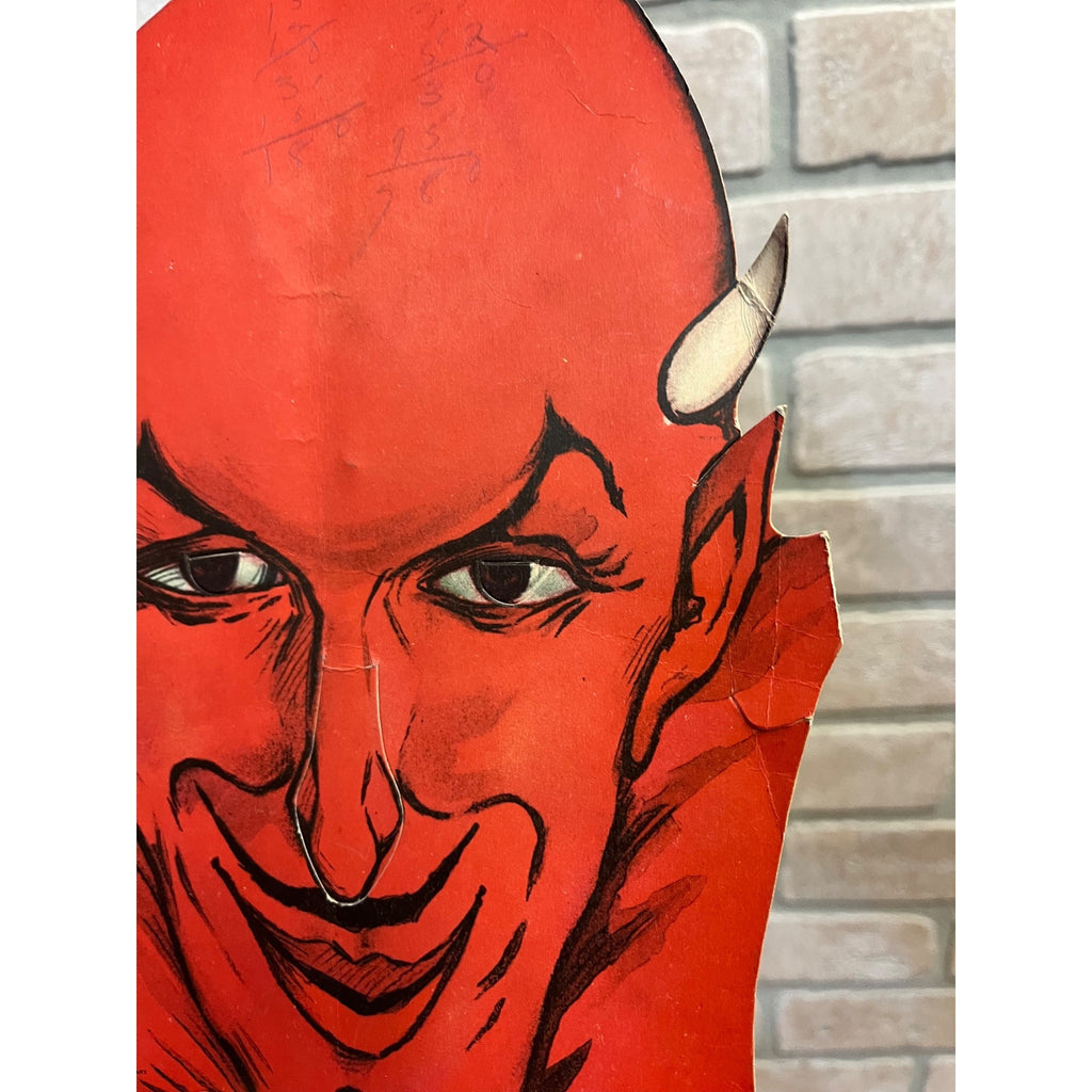 RARE Vintage Halloween Die Cut Cardboard DEVIL SATAN MASK EMERICK’S Buffalo, NY