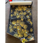 Vintage Pine Needles Black Wallpaper Roll For Crafting Black & Gold