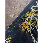 Vintage Pine Needles Black Wallpaper Roll For Crafting Black & Gold