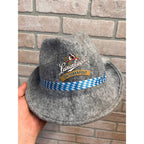 Vintage Leinenkugel's Grey Felt Oktoberfest Tyrolean Bavarian Hat Breweriana Advertising Chippewa Falls, WI