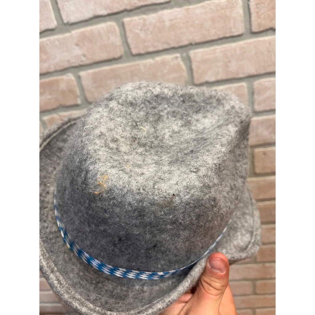 Vintage Leinenkugel's Grey Felt Oktoberfest Tyrolean Bavarian Hat Breweriana Advertising Chippewa Falls, WI