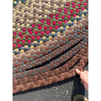 Antique Large Handmade Primitive Braided Area Floor Rug 12' x 15' Primitive Farmhouse