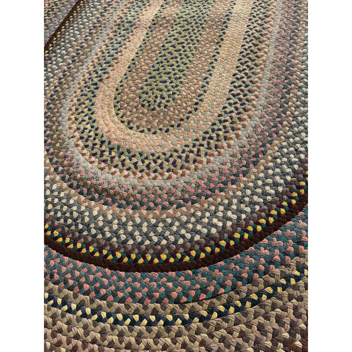Antique Large Handmade Primitive Braided Area Floor Rug 12' x 15' Primitive Farmhouse