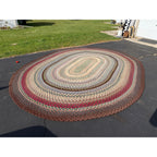 Antique Large Handmade Primitive Braided Area Floor Rug 12' x 15' Primitive Farmhouse