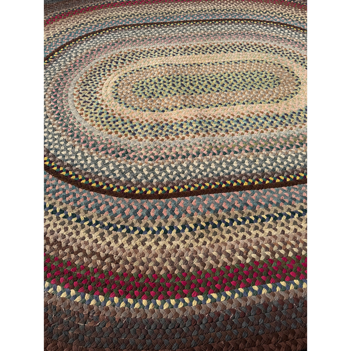 Antique Large Handmade Primitive Braided Area Floor Rug 12' x 15' Primitive Farmhouse