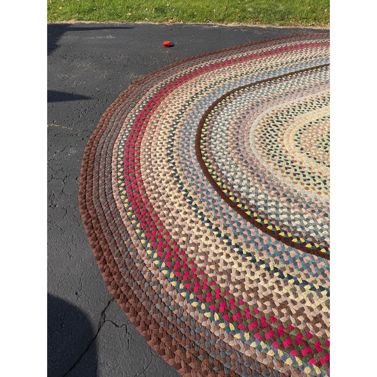 Antique Large Handmade Primitive Braided Area Floor Rug 12' x 15' Primitive Farmhouse