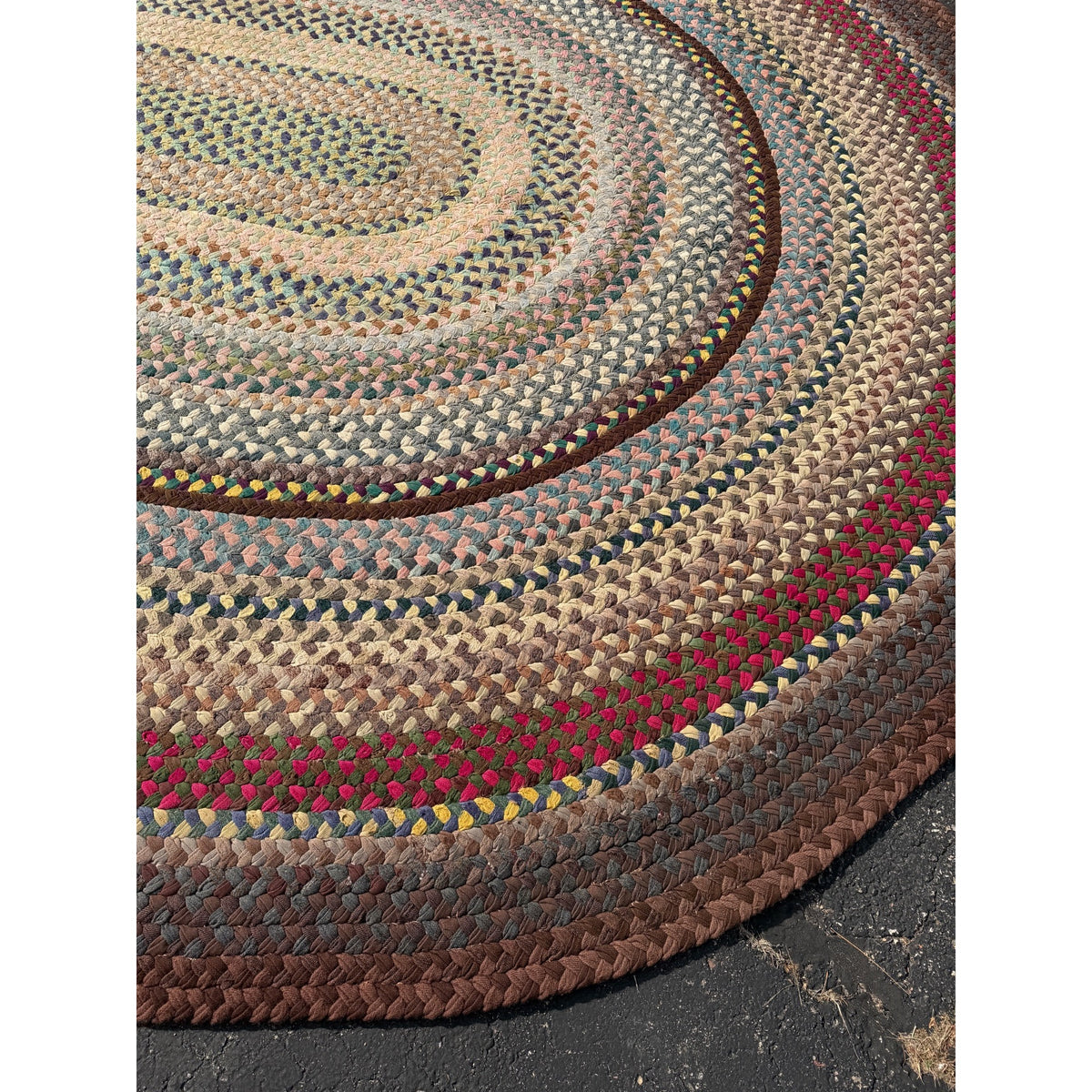 Antique Large Handmade Primitive Braided Area Floor Rug 12' x 15' Primitive Farmhouse