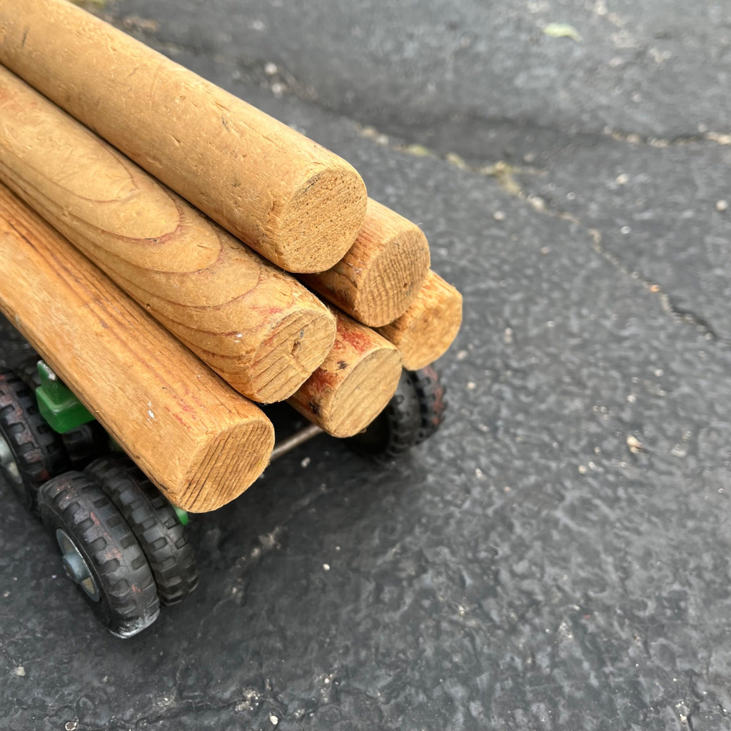 Vintage Structo Log Carrier Semi Truck Hauler Trailer Pressed Steel Toy
