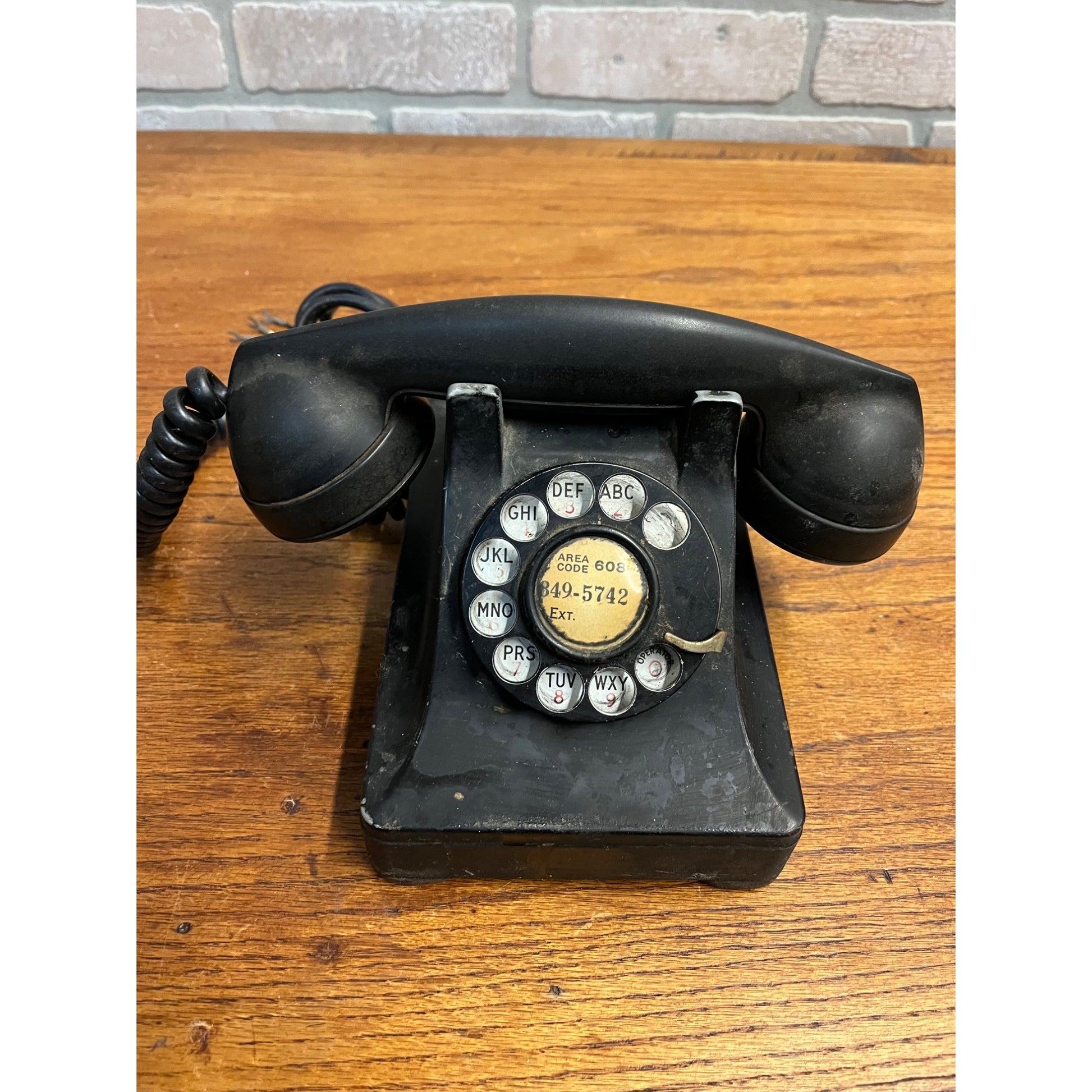 Vintage 1940s Western Electric Metal Rotary Telephone Black Desk Phone
