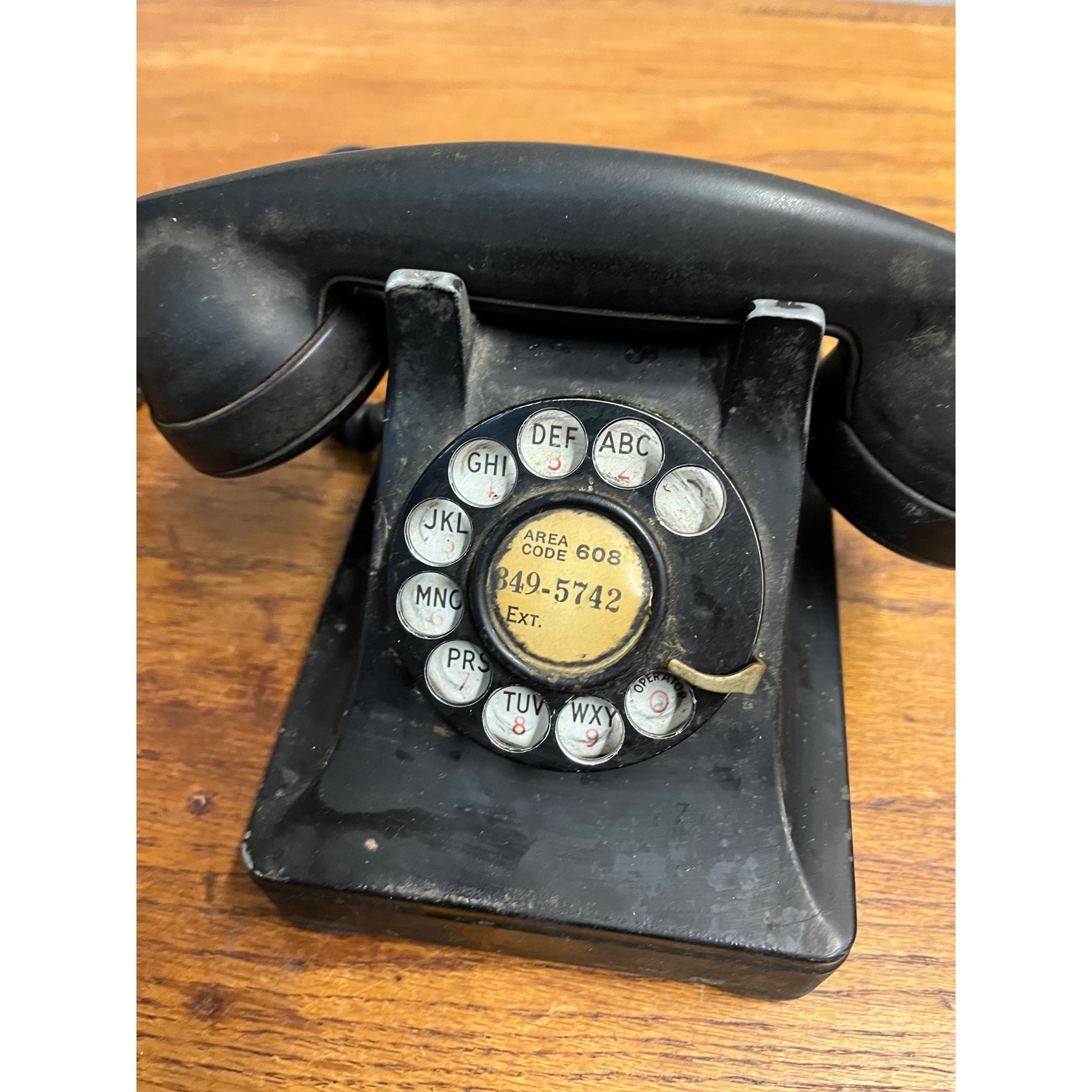 Vintage 1940s Western Electric Metal Rotary Telephone Black Desk Phone