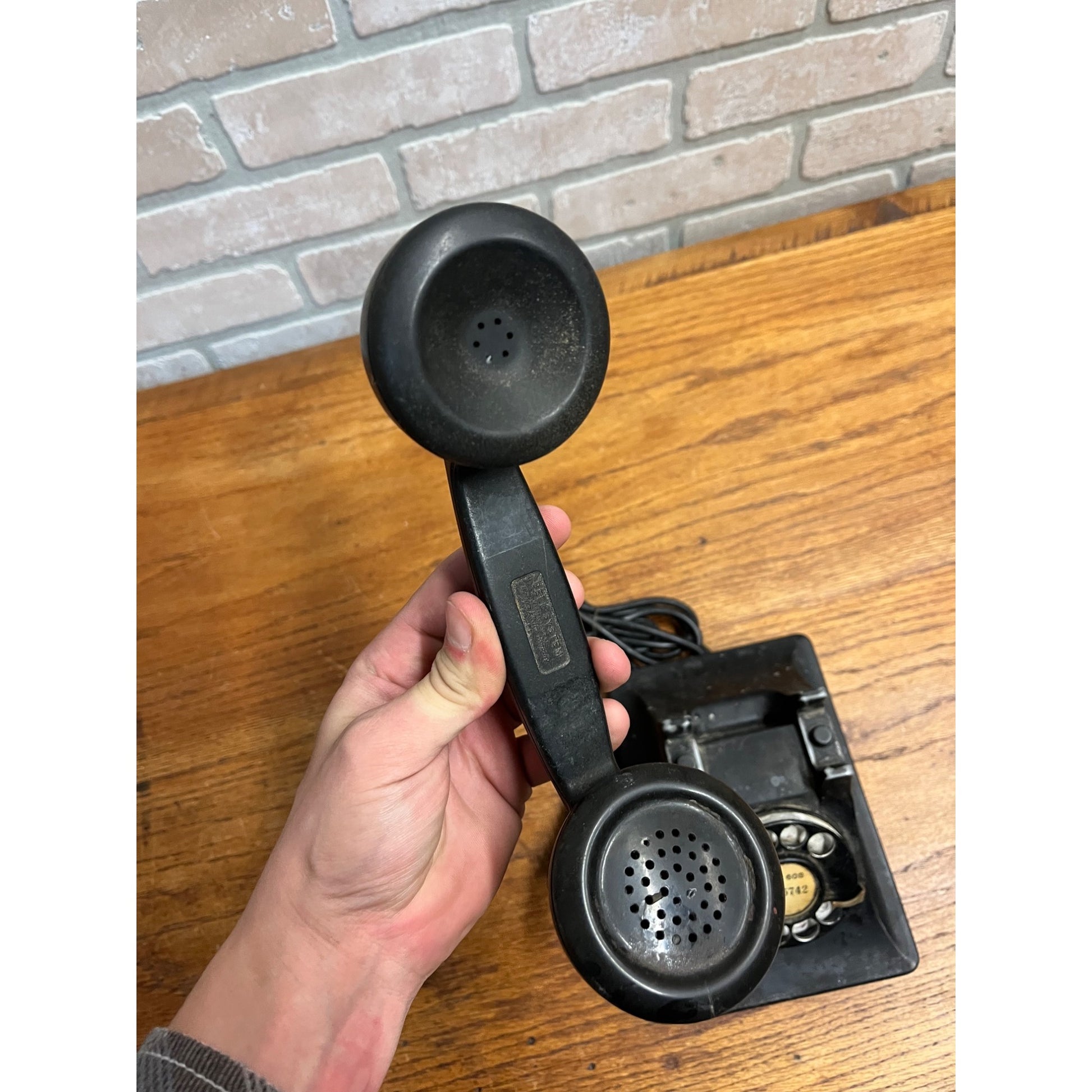 Vintage 1940s Western Electric Metal Rotary Telephone Black Desk Phone