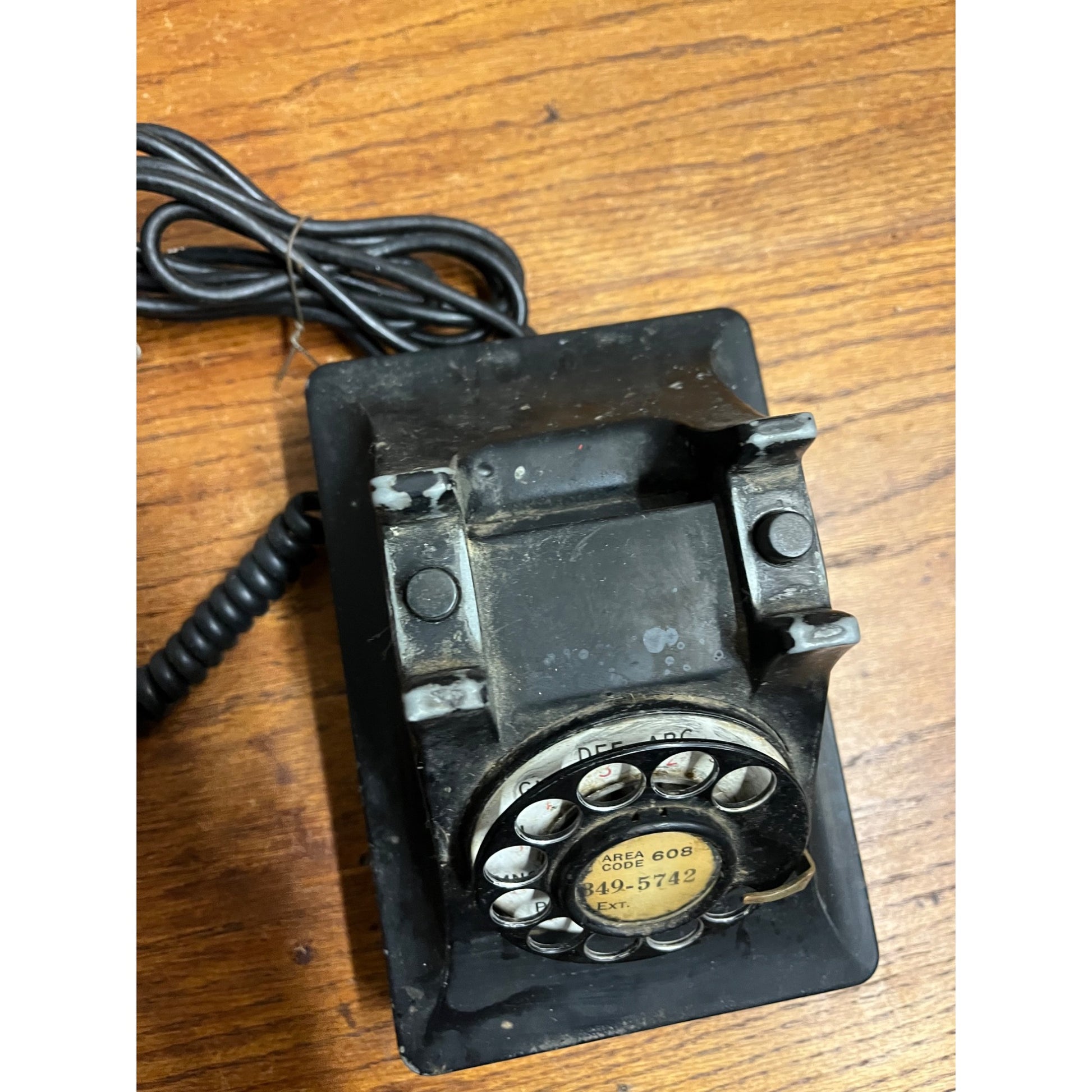 Vintage 1940s Western Electric Metal Rotary Telephone Black Desk Phone