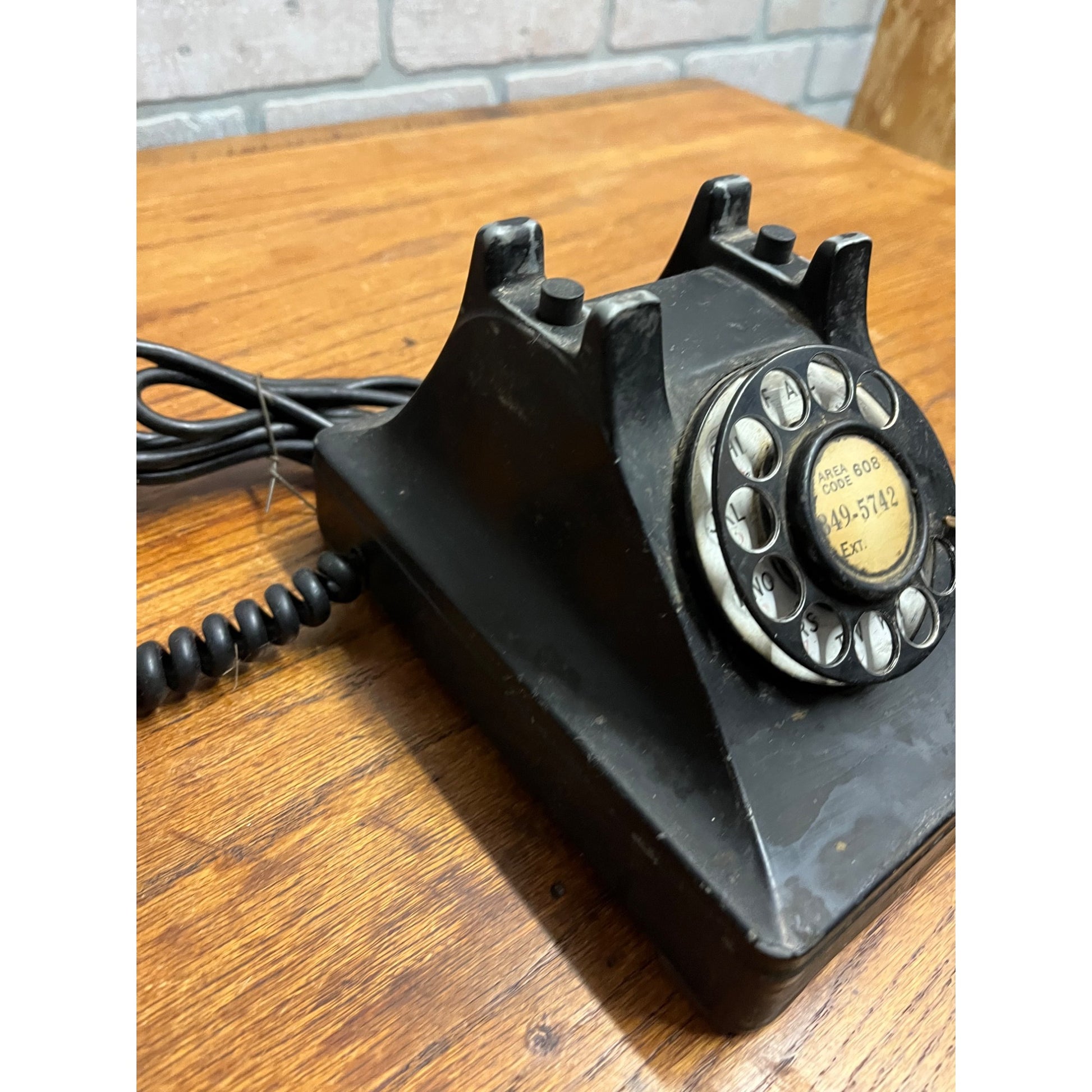 Vintage 1940s Western Electric Metal Rotary Telephone Black Desk Phone