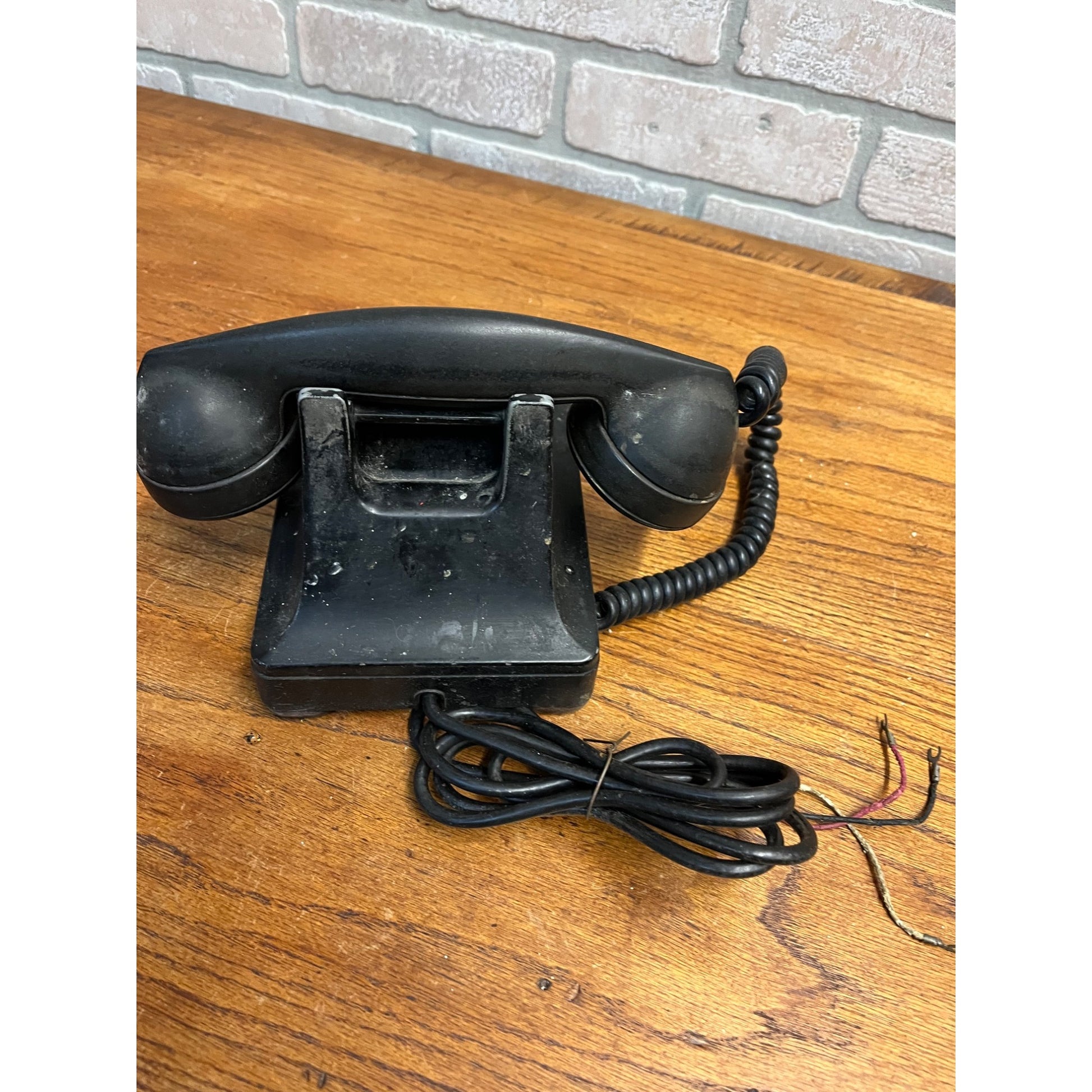 Vintage 1940s Western Electric Metal Rotary Telephone Black Desk Phone