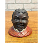 Antique Black Americana Bisque Paperweight Figural Head African American Boy