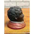 Antique Black Americana Bisque Paperweight Figural Head African American Boy