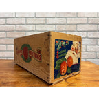 Vintage Season's Greetings Wood Apples Shipping Crate Box Yakima WA Santa Claus