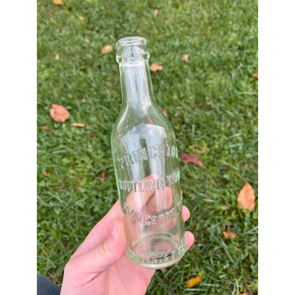 Princeton WI Beer Soda Bottle Princeton Bottling Works embossed 1933 clear