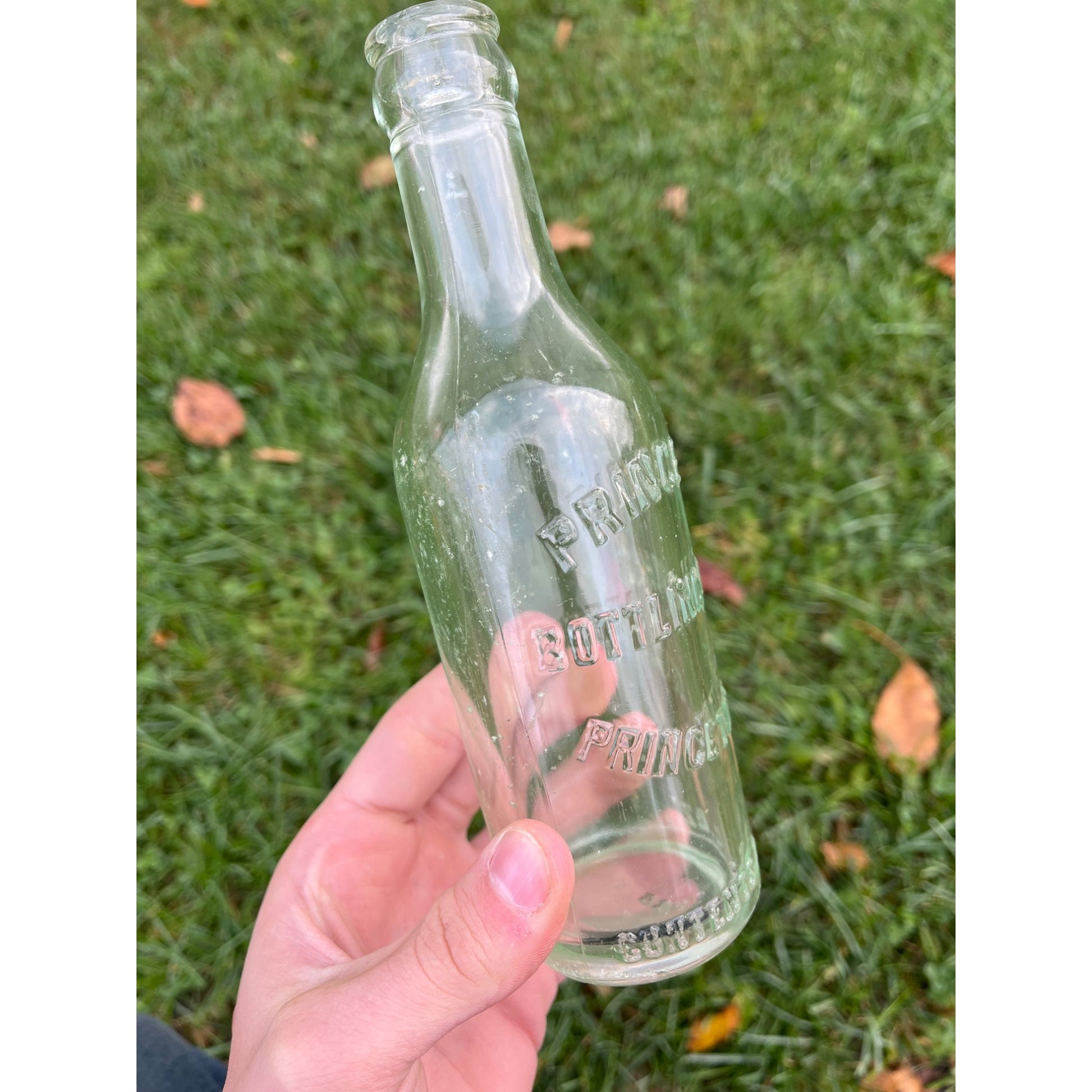 Princeton WI Beer Soda Bottle Princeton Bottling Works embossed 1933 clear