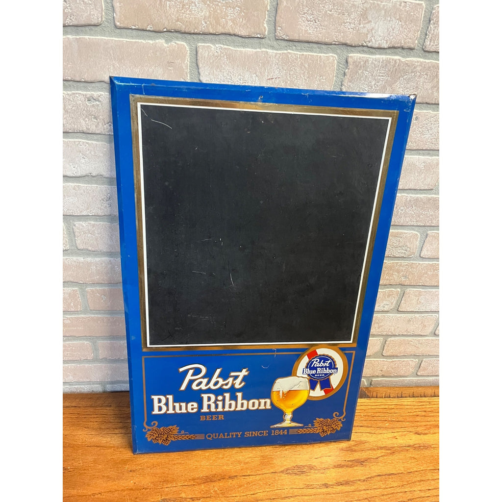 Vintage Pabst Blue Ribbon Beer Menu Board Tin Advertising Sign PBR Blue