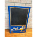 Vintage Pabst Blue Ribbon Beer Menu Board Tin Advertising Sign PBR Blue