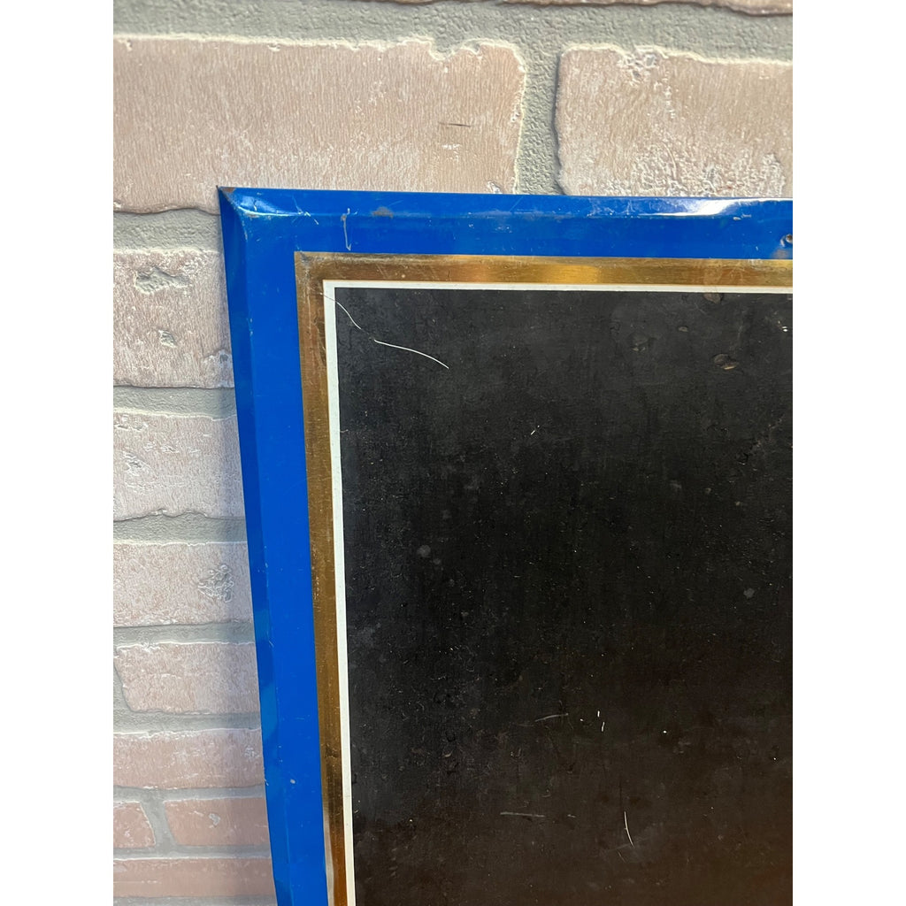 Vintage Pabst Blue Ribbon Beer Menu Board Tin Advertising Sign PBR Blue