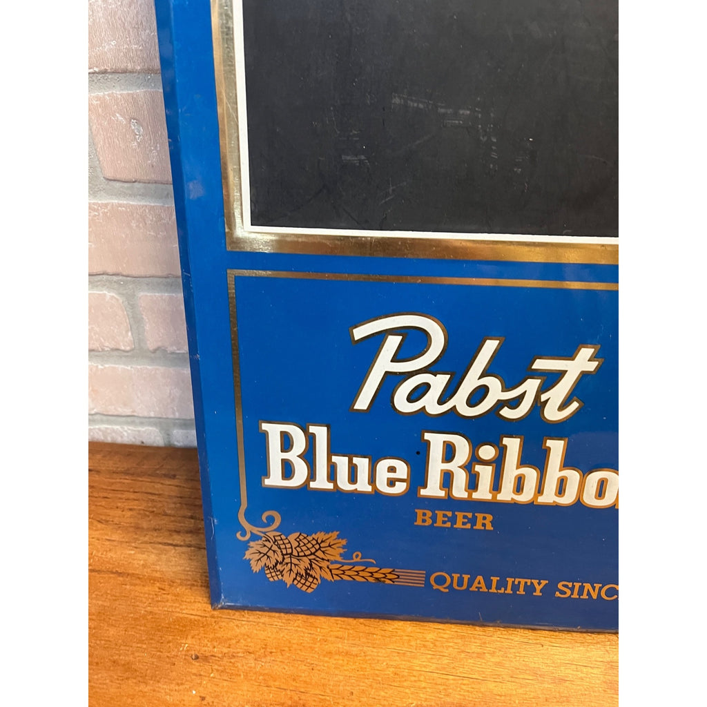 Vintage Pabst Blue Ribbon Beer Menu Board Tin Advertising Sign PBR Blue