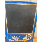 Vintage Pabst Blue Ribbon Beer Menu Board Tin Advertising Sign PBR Blue
