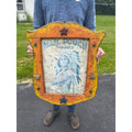 Antique Handmade Americana Folk Art Frame w/ Mail Pouch Indian Tin Sign Tobacco