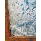 Antique Handmade Americana Folk Art Frame w/ Mail Pouch Indian Tin Sign Tobacco