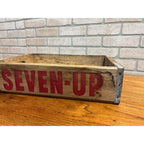 Vintage Seven-Up 7UP Wood Soda Crate  Joyce Beverage Inc Advertising Bottle Carrier