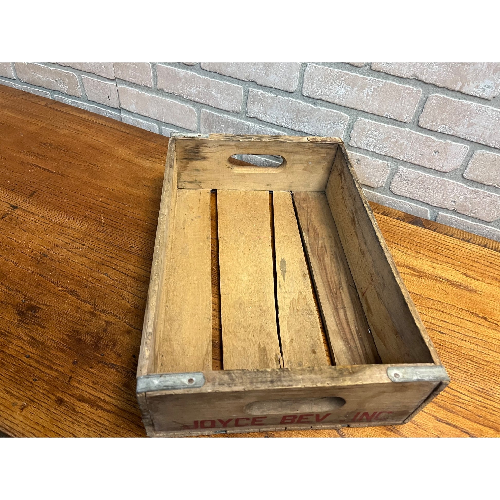 Vintage Seven-Up 7UP Wood Soda Crate  Joyce Beverage Inc Advertising Bottle Carrier