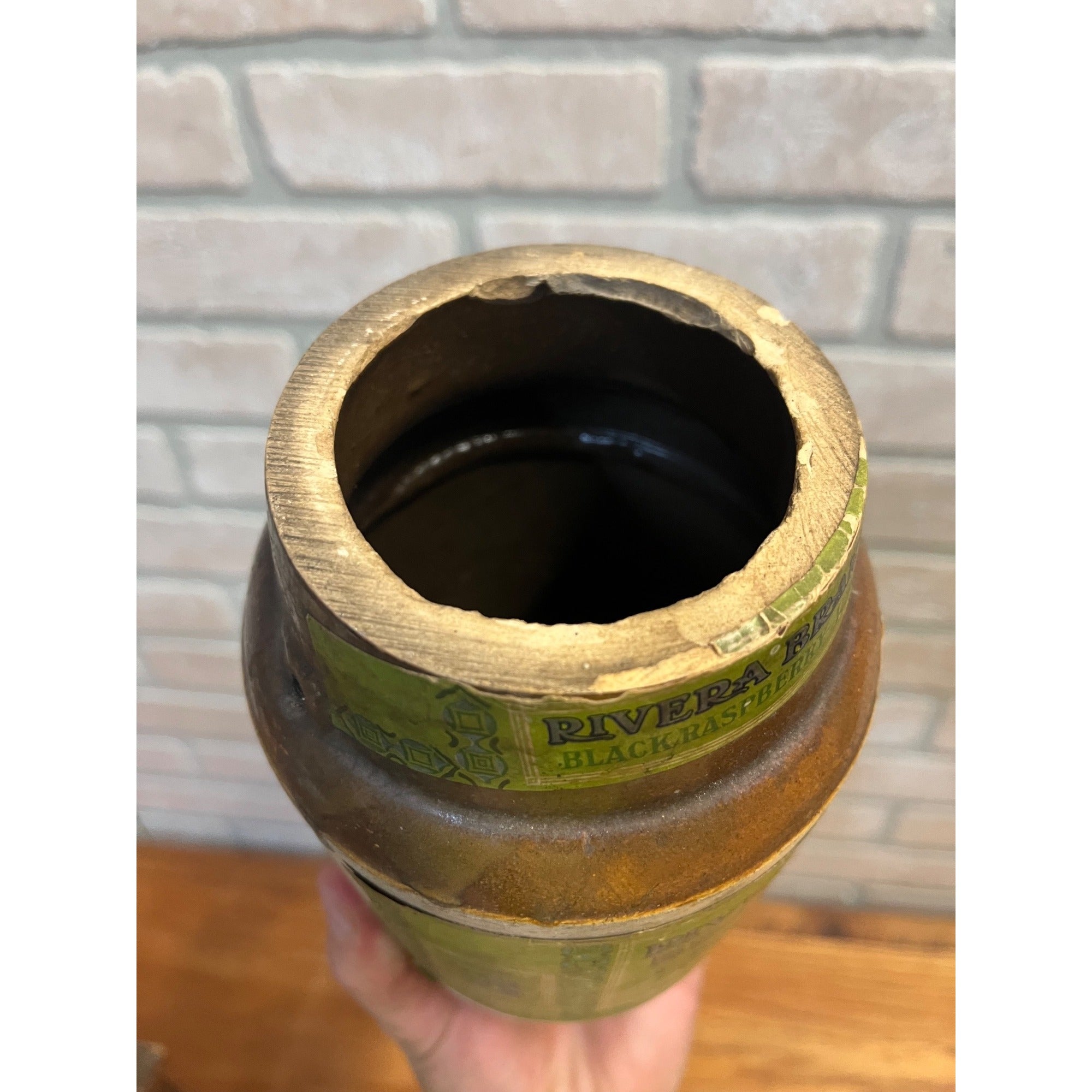 Antique Sears Roebuck Rivera Brand Jelly Jam Stoneware Crock Advertising Primitive Farmhouse