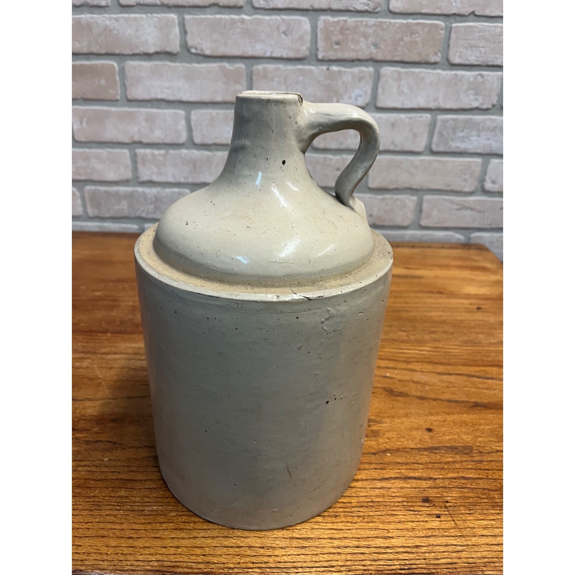 Antique 1900s 1 Gallon Redwing Stoneware Shoulder White Jug Bottom Marked Crock