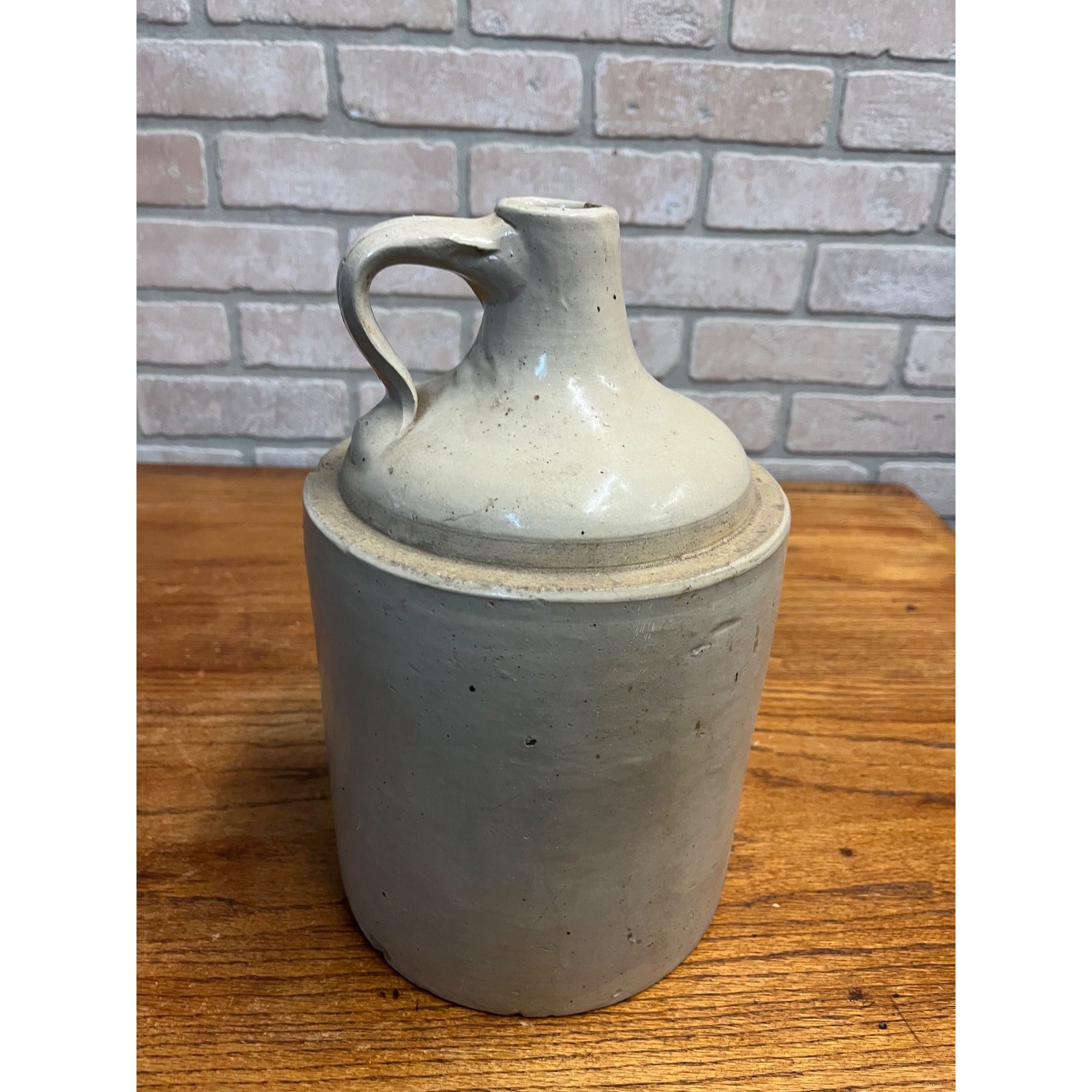 Antique 1900s 1 Gallon Redwing Stoneware Shoulder White Jug Bottom Marked Crock