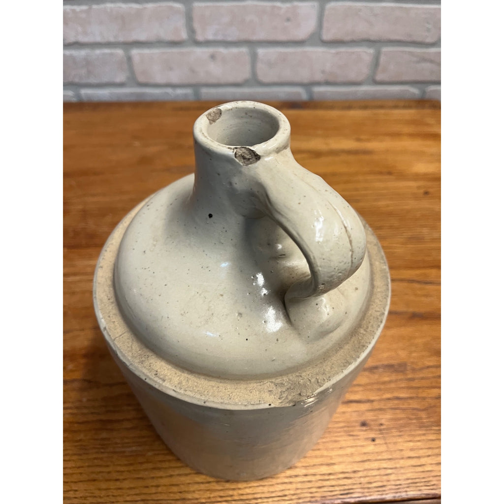 Antique 1900s 1 Gallon Redwing Stoneware Shoulder White Jug Bottom Marked Crock