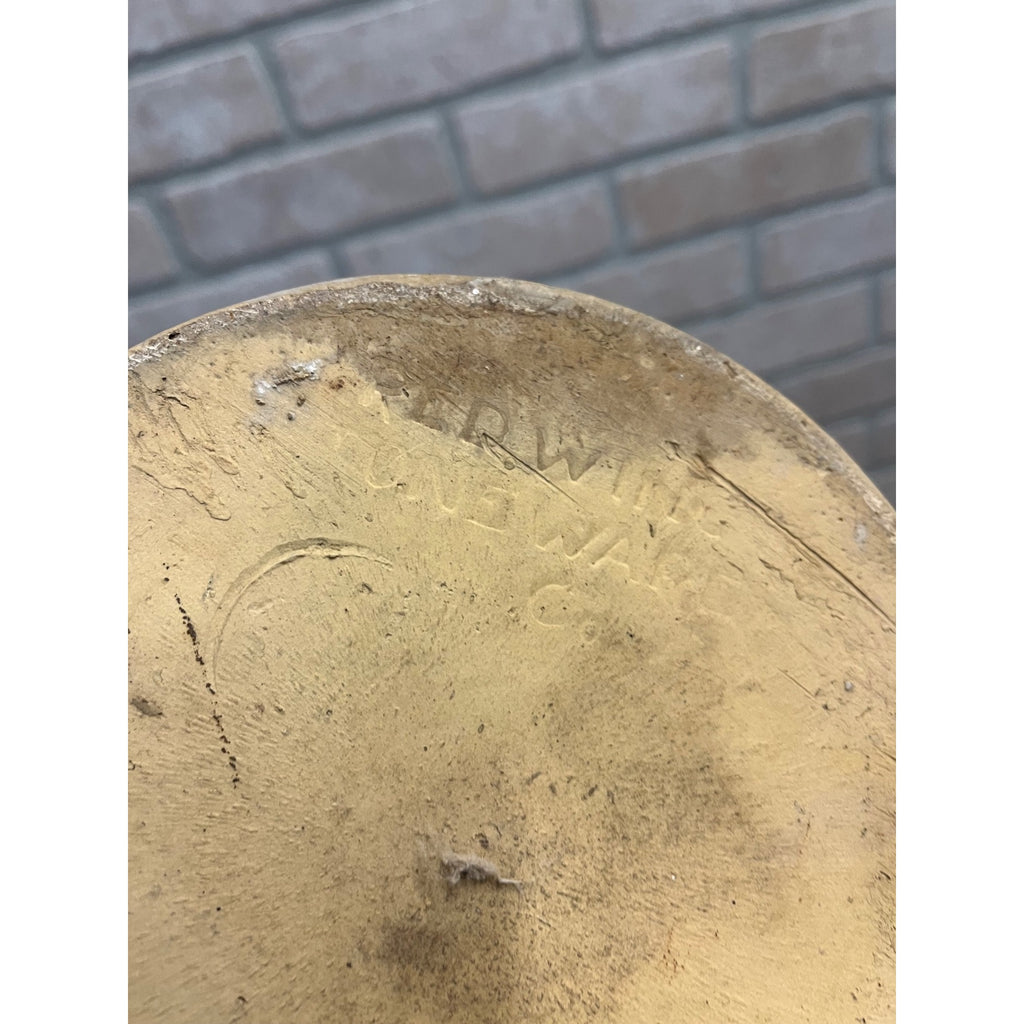 Antique 1900s 1 Gallon Redwing Stoneware Shoulder White Jug Bottom Marked Crock