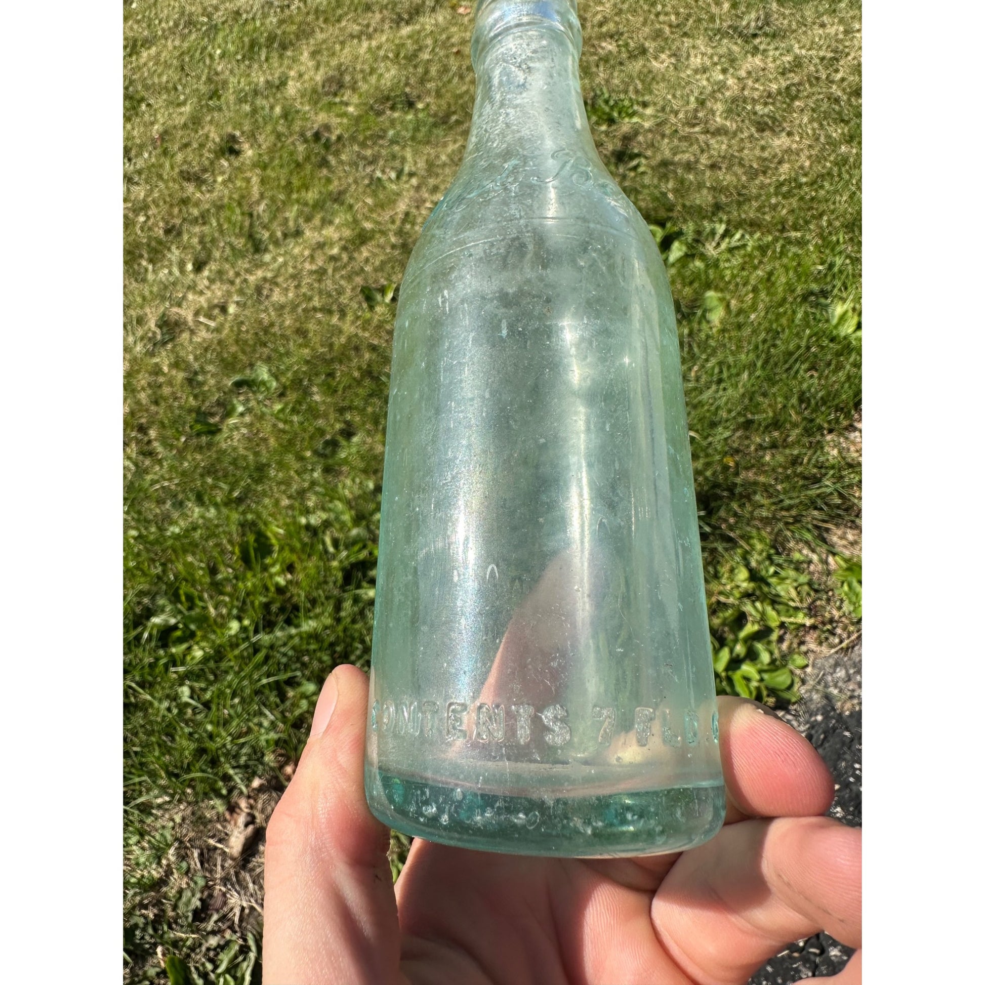 Vintage West Bend Beverages 7oz Embossed Soda Pop Bottle West Bend, Wisconsin