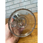 Antique Victorian Clear Glass Finger Oil Lamp Kerosene Lamp w Brass Burner 7"