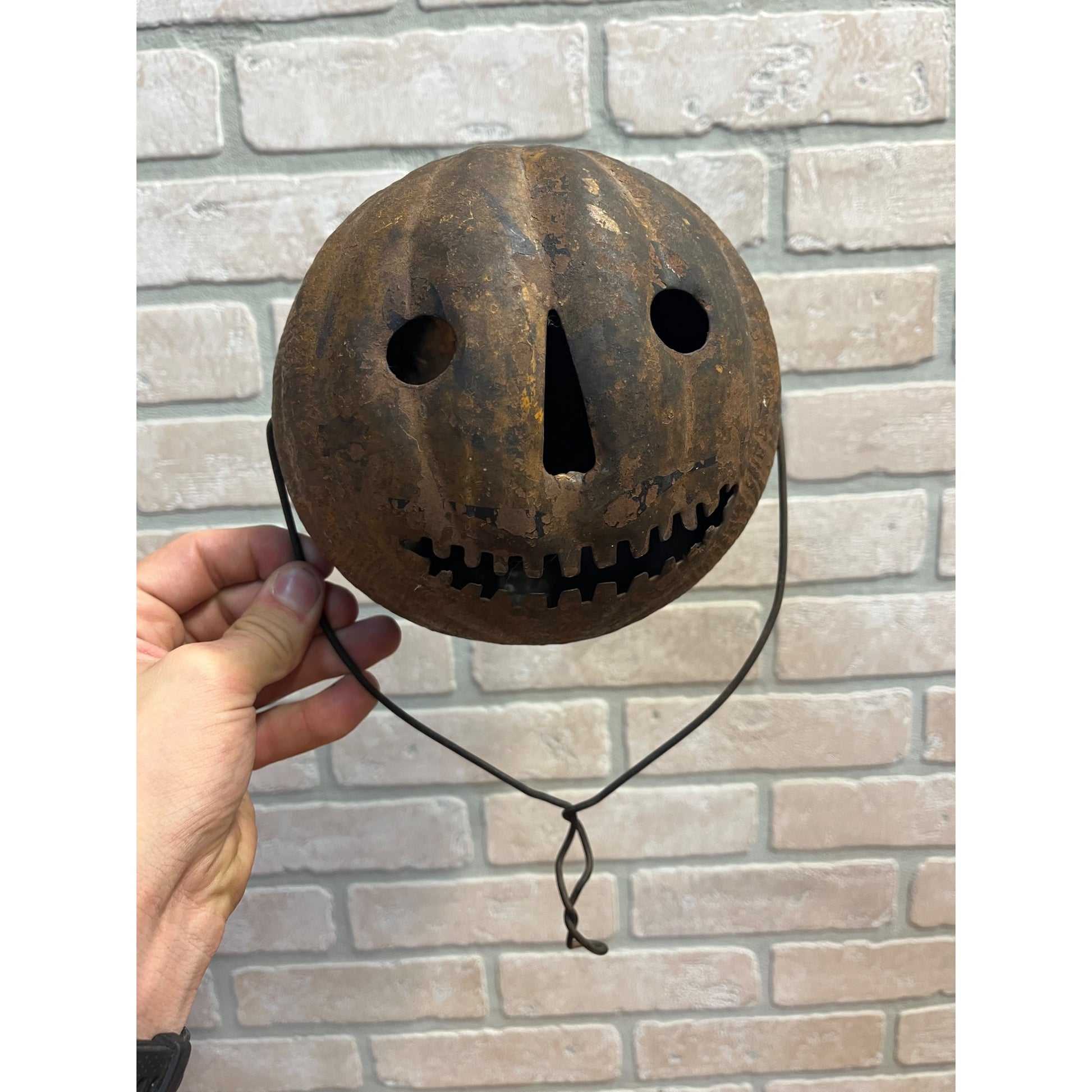 RARE Antique Vintage Halloween Parade Torch Tin Metal Lantern