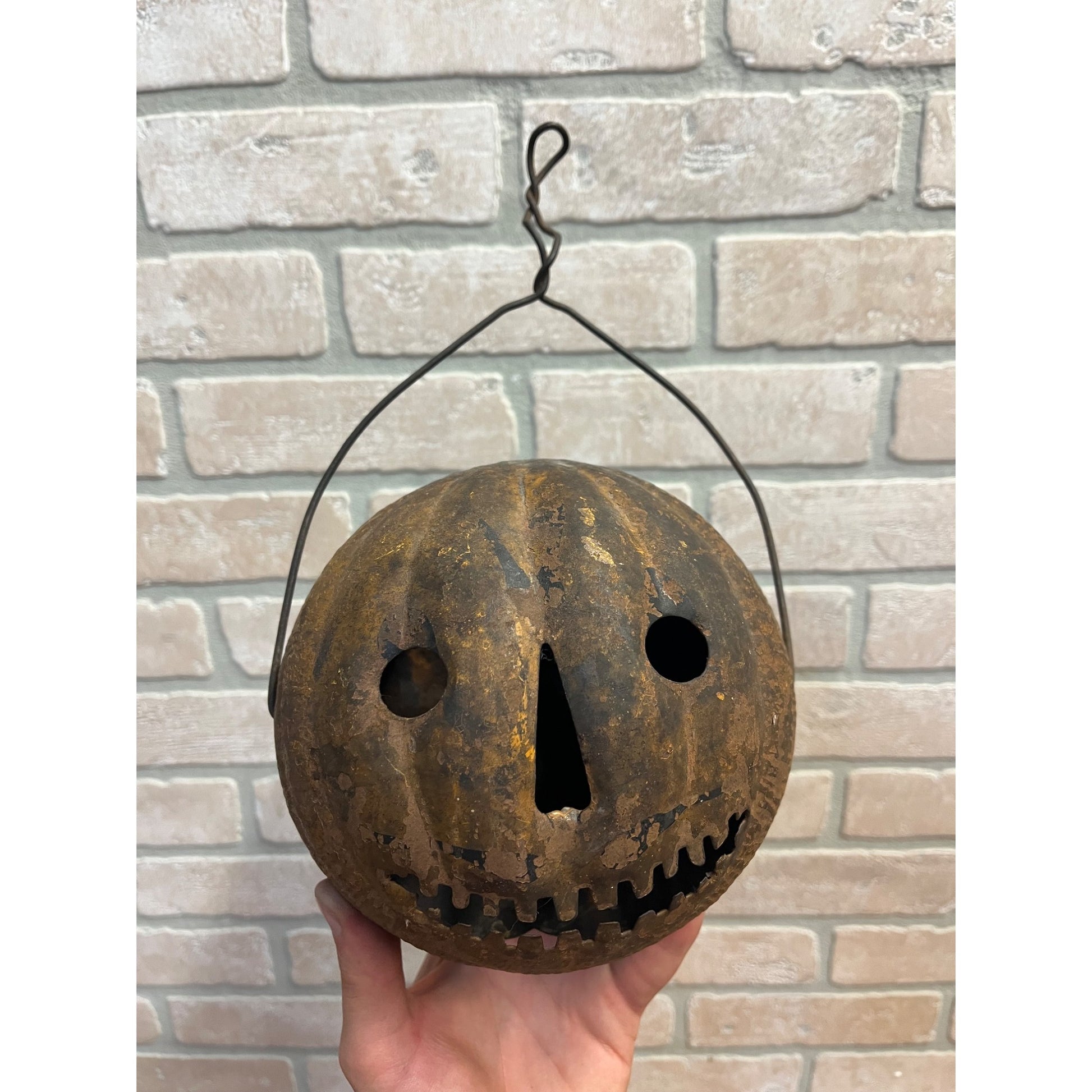 RARE Antique Vintage Halloween Parade Torch Tin Metal Lantern