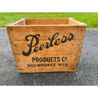 RARE Vintage Peerless Products Co. Wooden Soda Crate Milwaukee Wis