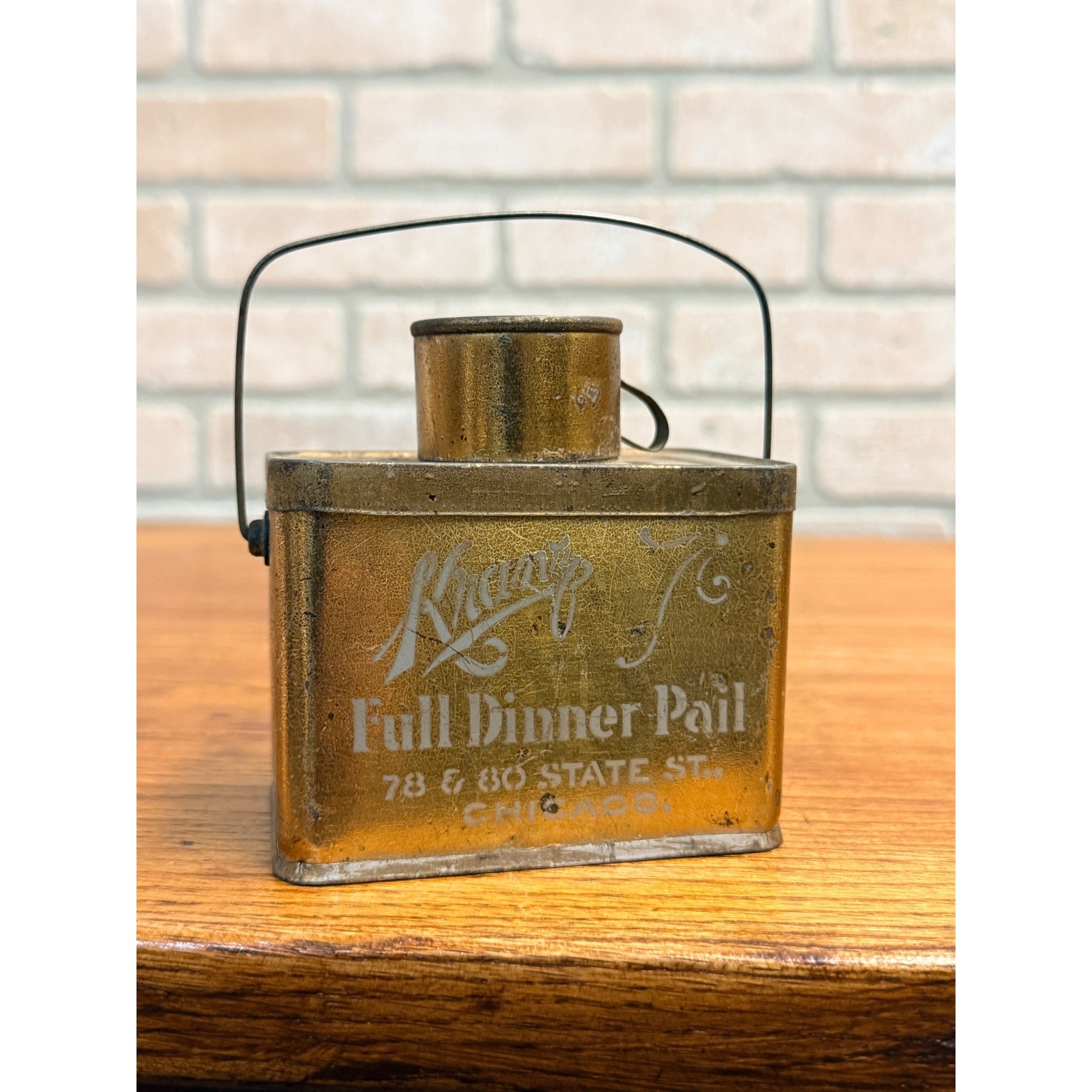 RARE c1900 Kranz Chicago Candy Tin Full Dinner Pail McKinley Teddy Roosevelt