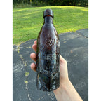 1800s Gutsch Brew Co Sheboygan WI Brown Blob Top Beer Bottle W Hexagonal Base