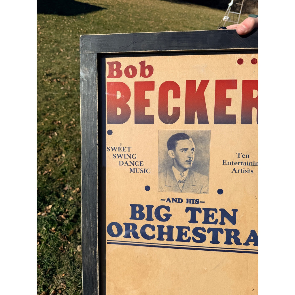 Vintage Bob Becker Big Ten Orchestra Theatre Poster Framed Sign Milwaukee