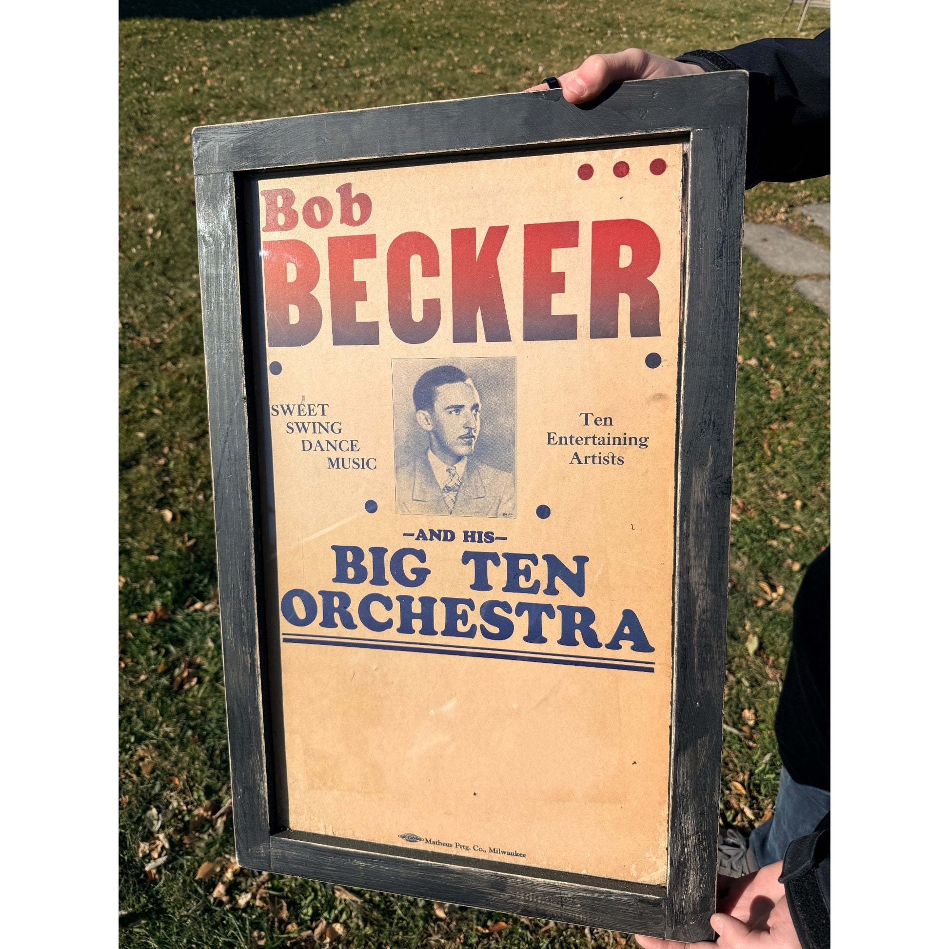 Vintage Bob Becker Big Ten Orchestra Theatre Poster Framed Sign Milwaukee