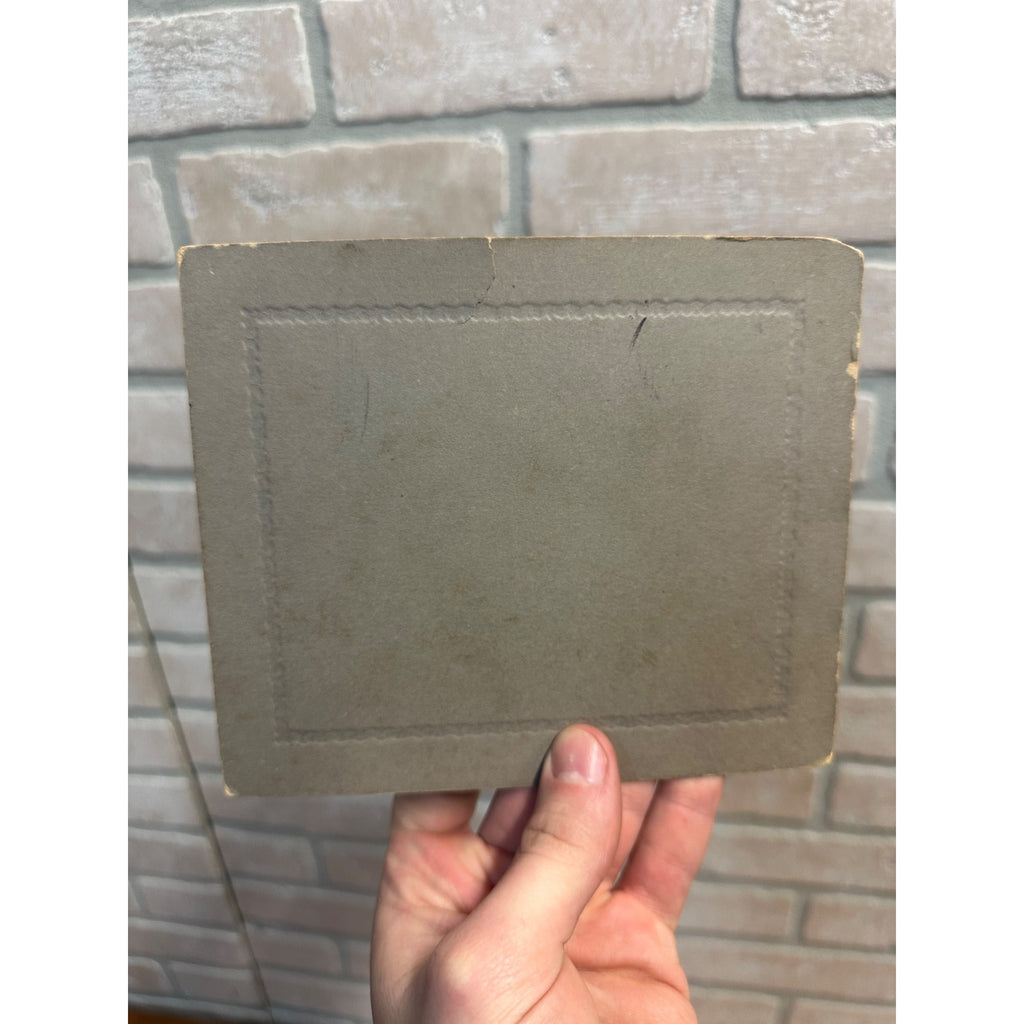 Antique 1800s Cabinet Card Photo of Schooner Ships Boars at Port City in Background