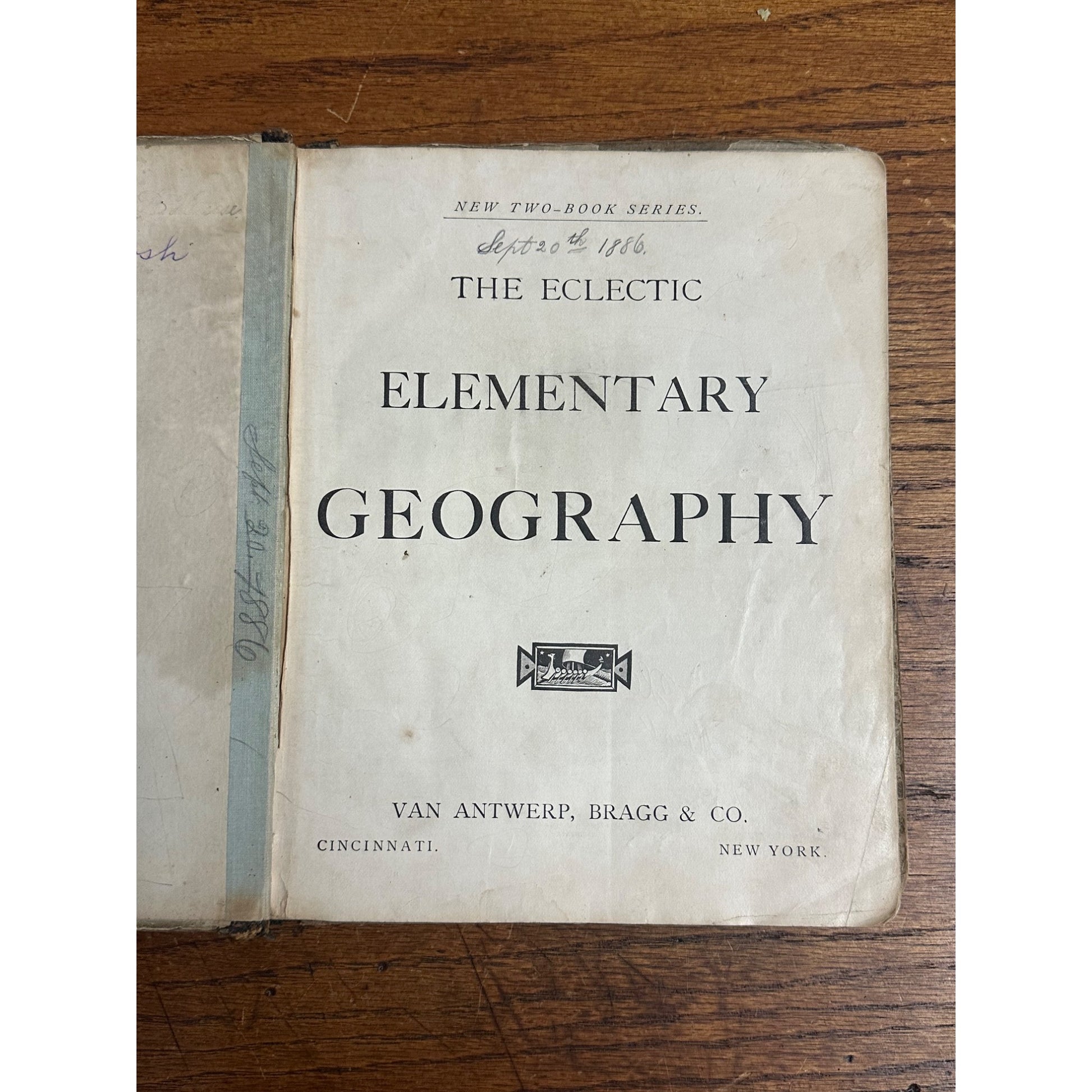 Antique 1883 The Eclectic Elementary Geography School Book Hardcover
